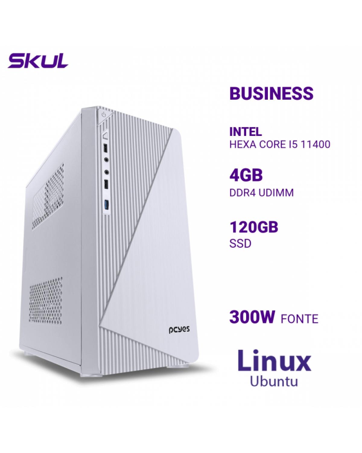 COMPUTADOR BUSINESS B500 HEXA CORE I5 11400 MEM 4GB DDR4 SSD 120GB FONTE 300W LINUX