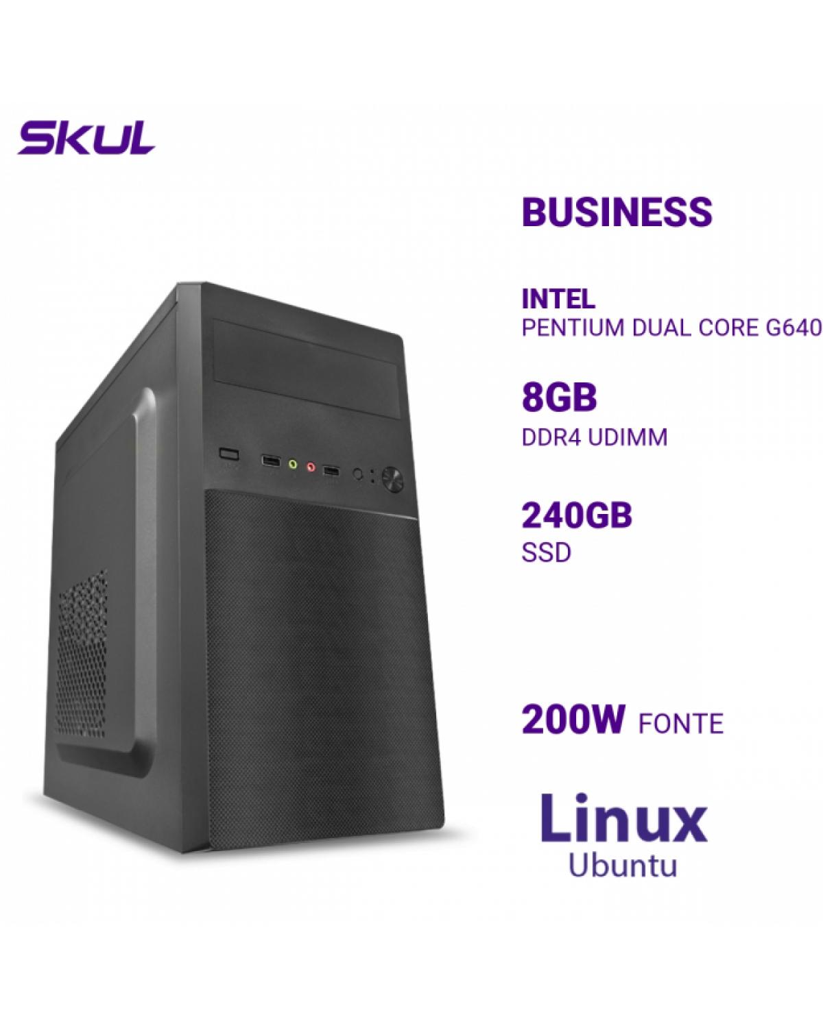 COMPUTADOR BUSINESS B200 PENTIUM DUAL CORE G6405 MEM 8GB DDR4 SSD 240GB FONTE 200W LINUX