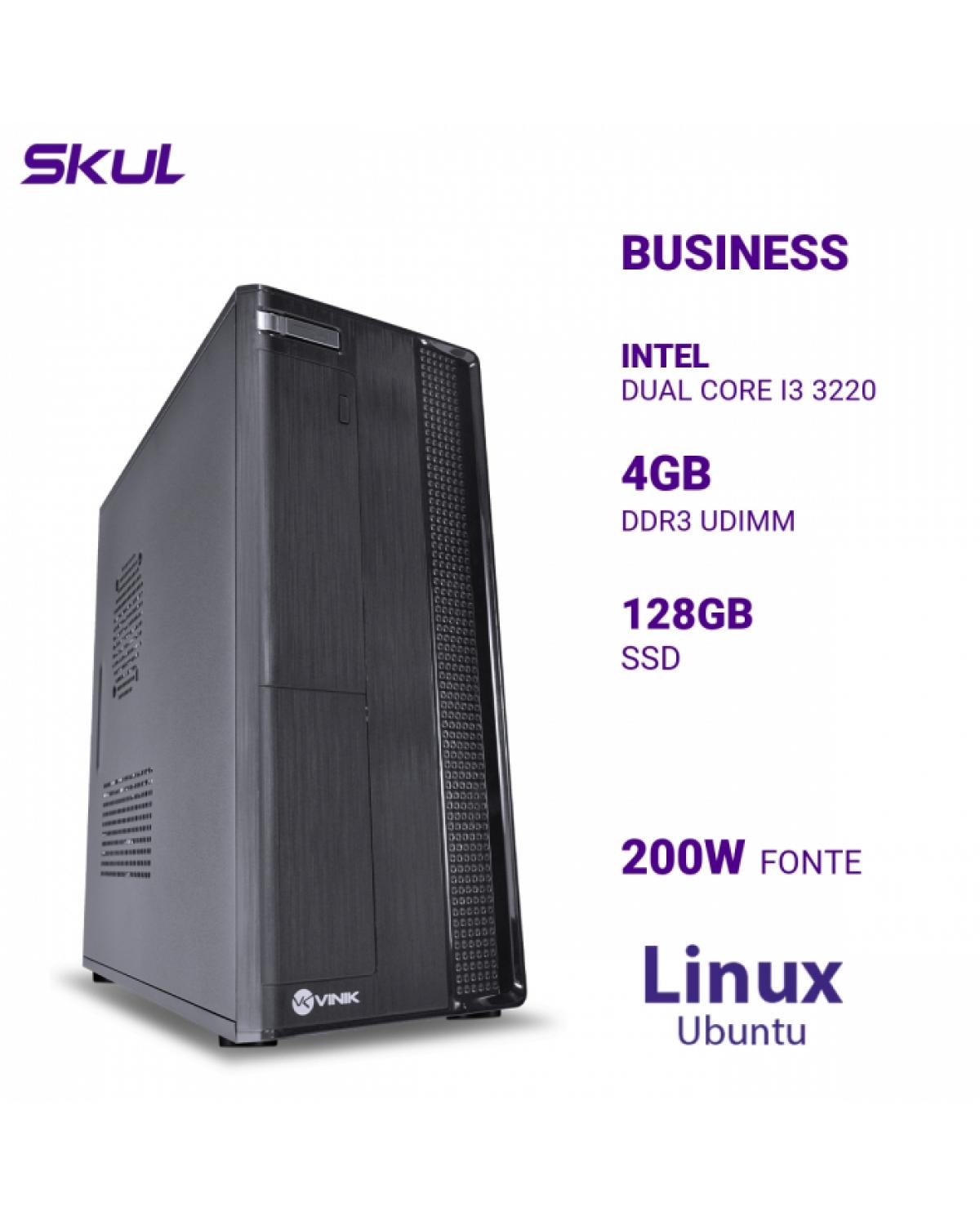 COMPUTADOR BUSINESS B300 DUAL CORE I3 3220 MEM 4GB DDR3 SSD 128GB GABINETE SLIM FONTE 200W LINUX