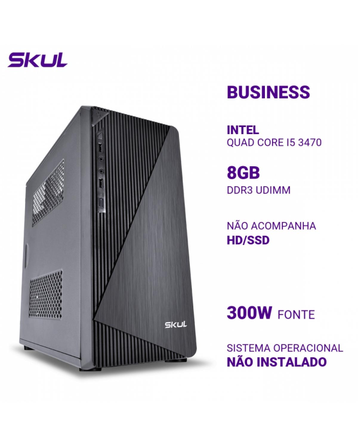 COMPUTADOR B500 QUAD CORE I5 3470 MEMÓRIA 8GB DDR3 SEM HD/SSD FONTE 300W PFC ATIVO