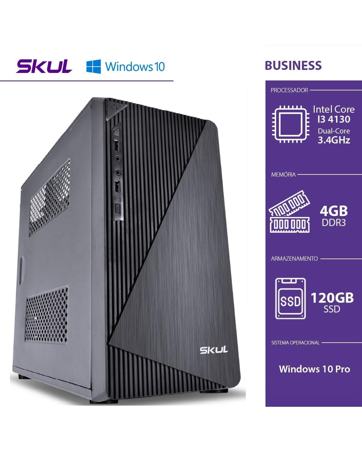 COMPUTADOR BUSINESS B300 - I3 4130 3.4GHZ 4GB DDR3 SSD 120GB HDMI/VGA FONTE 250W WINDOWS 10 PRO