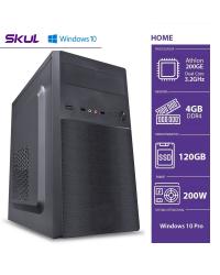 COMPUTADOR HOME H200 - AMD ATHLON 200GE 3.2GHZ 4GB DDR4 SSD 120GB HDMI/VGA FONTE 250W WINDOWS 10 PRO