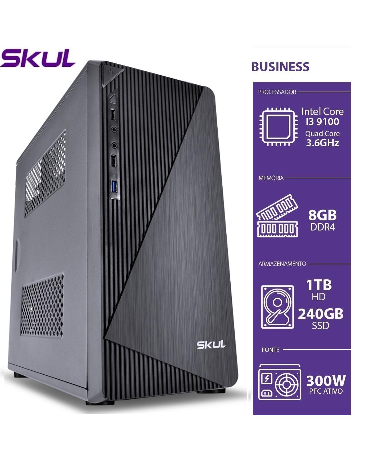 COMPUTADOR BUSINESS B300 - I3 9100 3.6GHZ 8GB DDR4 SSD 240GB HD 1TB HDMI/VGA FONTE 300W