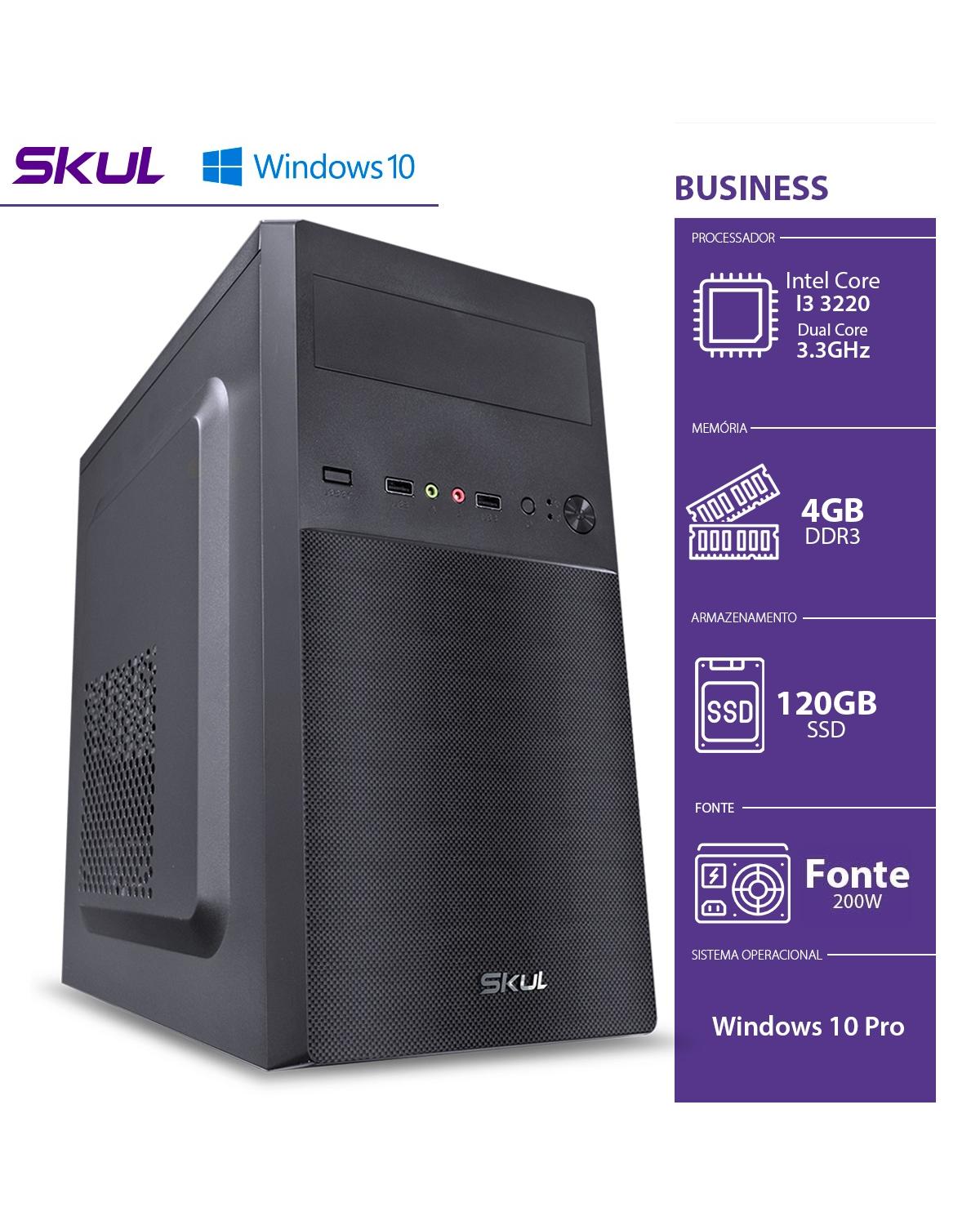 COMPUTADOR BUSINESS B300 - I3 3220 3.3GHZ 3ªGER MEM 4GB DDR3 SSD 120GB HDMI/VGA FONTE 300W WINDOWS 10 PRO