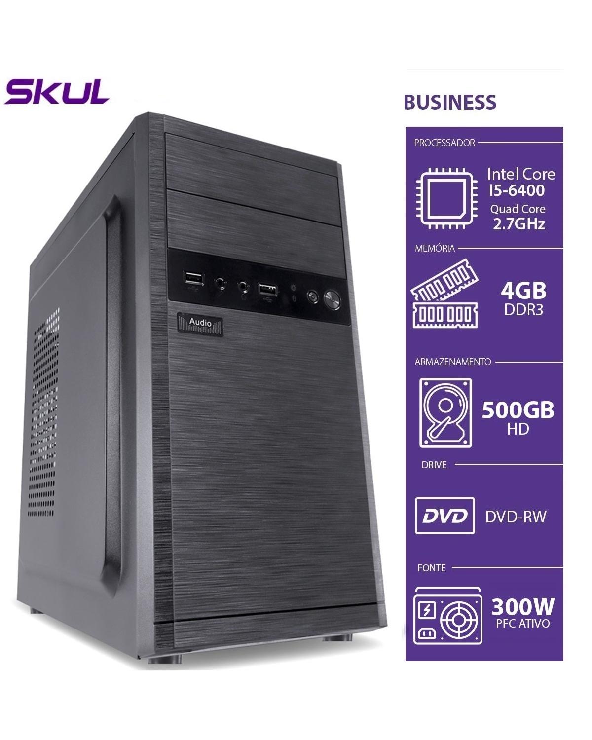 COMPUTADOR BUSINESS B500 - I5-6400 2.7GHZ 4GB DDR3 HD 500GB HDMI/VGA GRAVADOR DVD FONTE 300W PFC ATIVO