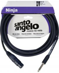 CABO DE MICROFONE NINJA HG 0,20 MM CONECTOR P10/XLR FEMEA 15FT 4,57 METROS PRETO