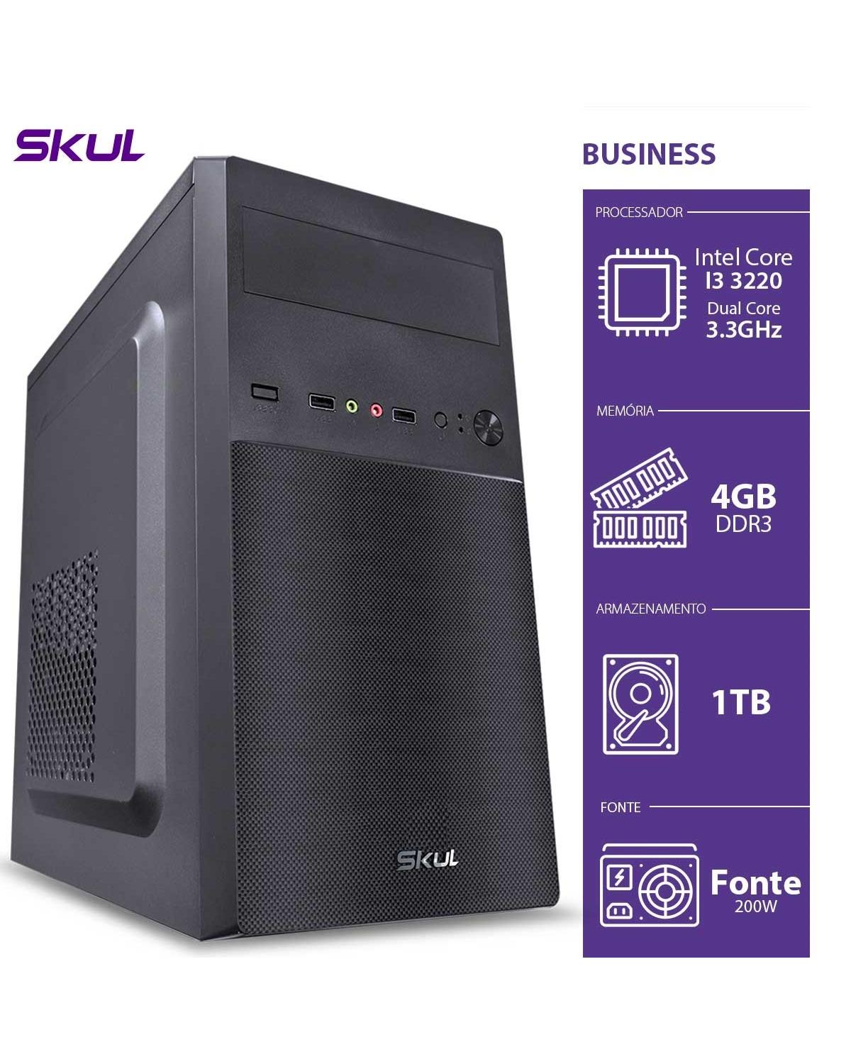 COMPUTADOR BUSINESS B300 - I3 3220 3.3GHZ 3ªGER MEM 4GB DDR3 HD 1TB HDMI/VGA FONTE 200W