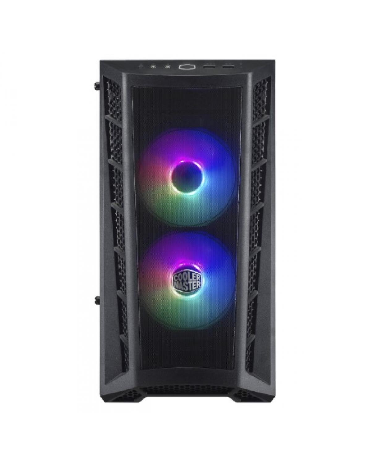 GABINETE MASTERBOX MB311L ARGB, LATERAL EM VIDRO TEMPERADO, 2 FANS, FRONTAL TELA - MCB-B311L-KGNN-S02