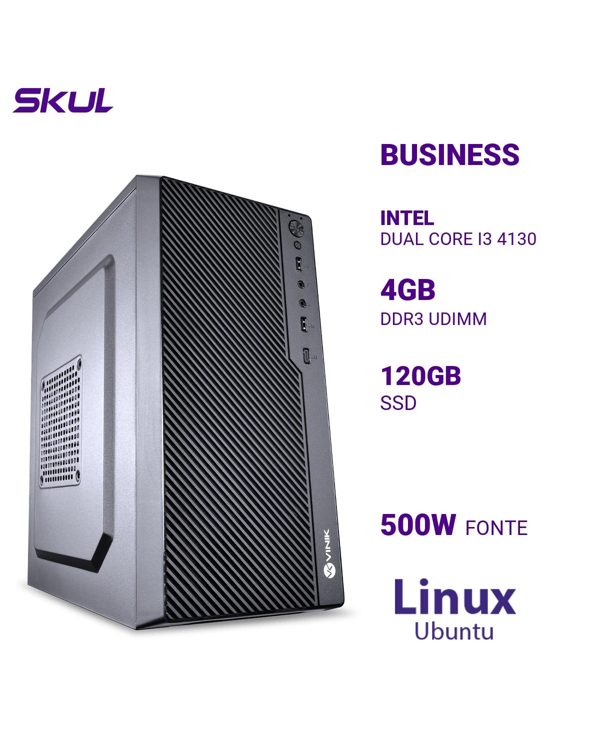 COMPUTADOR BUSINESS B300 DUAL CORE I3 4130 MEM 4GB DDR3 SSD 120GB FONTE 500W LINUX