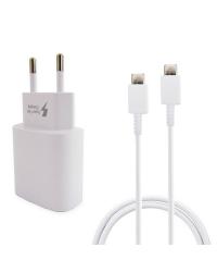 KIT CARREGADOR CARGA ULTRA RAPIDA 25W CABO USB-C X USB-C 1M BRANCO - SA45381KIT