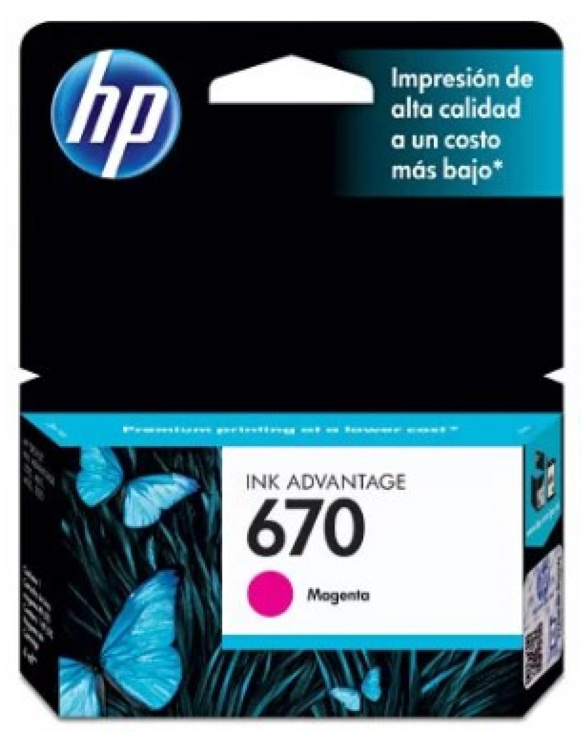 CARTUCHO DE TINTA HP CZ115AB 670 MAGENTA