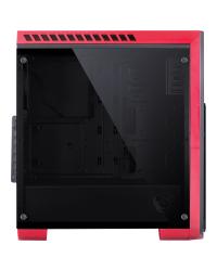 GABINETE MID-TOWER TANK VERMELHO COM 3 FANS LED VERMELHO LATERAL EM VIDRO TEMPERADO - TANPVVM3FCVT