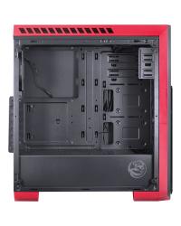 GABINETE MID-TOWER TANK VERMELHO COM 3 FANS LED VERMELHO LATERAL EM VIDRO TEMPERADO - TANPVVM3FCVT