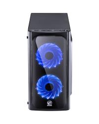 GABINETE MID-TOWER VENUS PRETO COM 2 FANS LED AZUL LATERAL EM ACRÍLICO - VENPTAZ2FCA