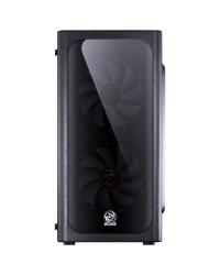 GABINETE MID-TOWER VENUS PRETO COM 2 FANS LED VERMELHO LATERAL EM ACRÍLICO - VENPTVM2FCA