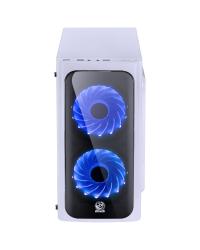 GABINETE MID-TOWER VENUS BRANCO COM 2 FANS LED AZUL LATERAL EM ACRÍLICO - VENBCAZ2FCA