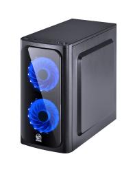 GABINETE MID-TOWER VENUS PRETO COM 2 FANS LED 7 CORES LATERAL EM ACRÍLICO - VENPT7C2FCA