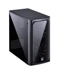 GABINETE MID-TOWER VENUS PRETO COM 2 FANS LED 7 CORES LATERAL EM ACRÍLICO - VENPT7C2FCA