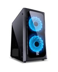 GABINETE MID-TOWER VENUS PRETO COM 2 FANS LED 7 CORES LATERAL EM ACRÍLICO - VENPT7C2FCA