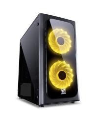 GABINETE MID-TOWER VENUS PRETO COM 2 FANS LED 7 CORES LATERAL EM ACRÍLICO - VENPT7C2FCA