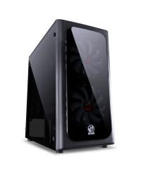 GABINETE MID-TOWER VENUS PRETO COM 2 FANS LED 7 CORES LATERAL EM ACRÍLICO - VENPT7C2FCA