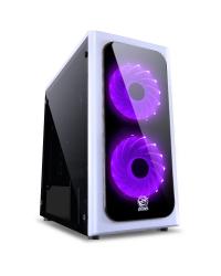 GABINETE MID-TOWER VENUS BRANCO COM 2 FANS LED 7 CORES LATERAL EM ACRÍLICO - VENBC7C2FCA