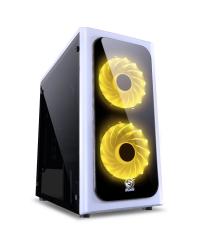 GABINETE MID-TOWER VENUS BRANCO COM 2 FANS LED 7 CORES LATERAL EM ACRÍLICO - VENBC7C2FCA