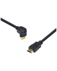 CABO HDMI 2.0 4K ULTRA HD 3D CONEXÃO ETHERNET COM 01 CONECTOR 90º 5 METROS - H2090-5