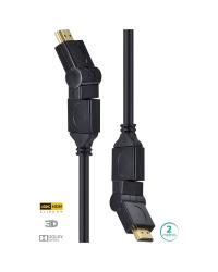 CABO HDMI 2.0 4K ULTRA HD 3D CONEXÃO ETHERNET CONECTORES 360° 2 METROS - H20B360-2