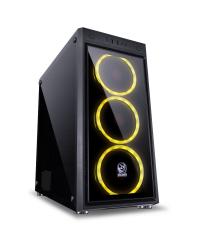 GABINETE MID-TOWER JUPITER PRETO COM 3 FANS LED RGB FRONTAL E LATERAL EM VIDRO TEMPERADO - JUPPT7C3FCV