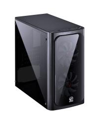 GABINETE MID-TOWER VENUS PRETO COM 2 FANS LED VERDE LATERAL EM ACRÍLICO - VENPTVD2FCA