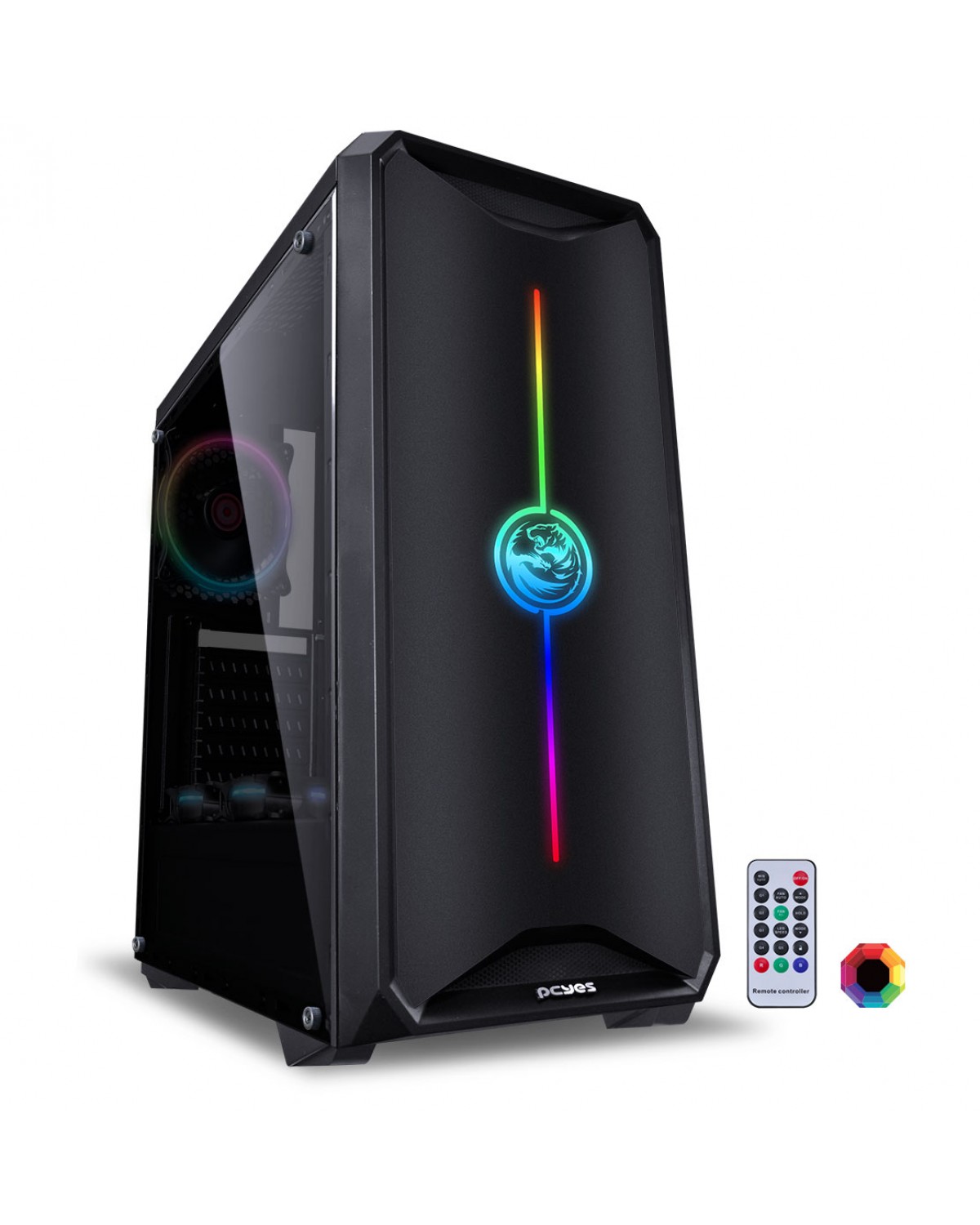 GABINETE MID-TOWER NOVA PLUS PRETO COM 3 FANS LED RGB LATERAL EM ACRÍLICO - NOVPTRGB3FCA