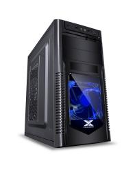 GABINETE GAMER VX GAMING ORION COM JANELA FRONTAL ACRÍLICA PRETO COM FAN FRONTAL 120MM LED AZUL