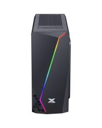 GABINETE GAMER VX GAMING LYNX COM LATERAL ACRÍLICA PRETO FITA LED RGB FRONTAL E COVER DE FONTE