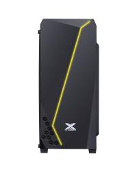 GABINETE GAMER VX GAMING LYNX COM LATERAL ACRÍLICA PRETO FITA LED RGB FRONTAL E COVER DE FONTE