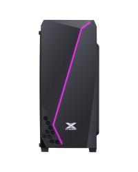 GABINETE GAMER VX GAMING LYNX COM LATERAL ACRÍLICA PRETO FITA LED RGB FRONTAL E COVER DE FONTE