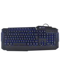 TECLADO USB GAMER VX GAMING HERCULES COM MULTIMIDIA LED 3 CORES CABO USB 1.8 METROS ABNT2 PRETO - GT200