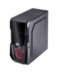 GABINETE GAMER VX GAMING KEPLER COM JANELA LATERAL ACRÍLICA PRETO FRONTAL ACRÍLICO 1 FAN LED VERMELHO