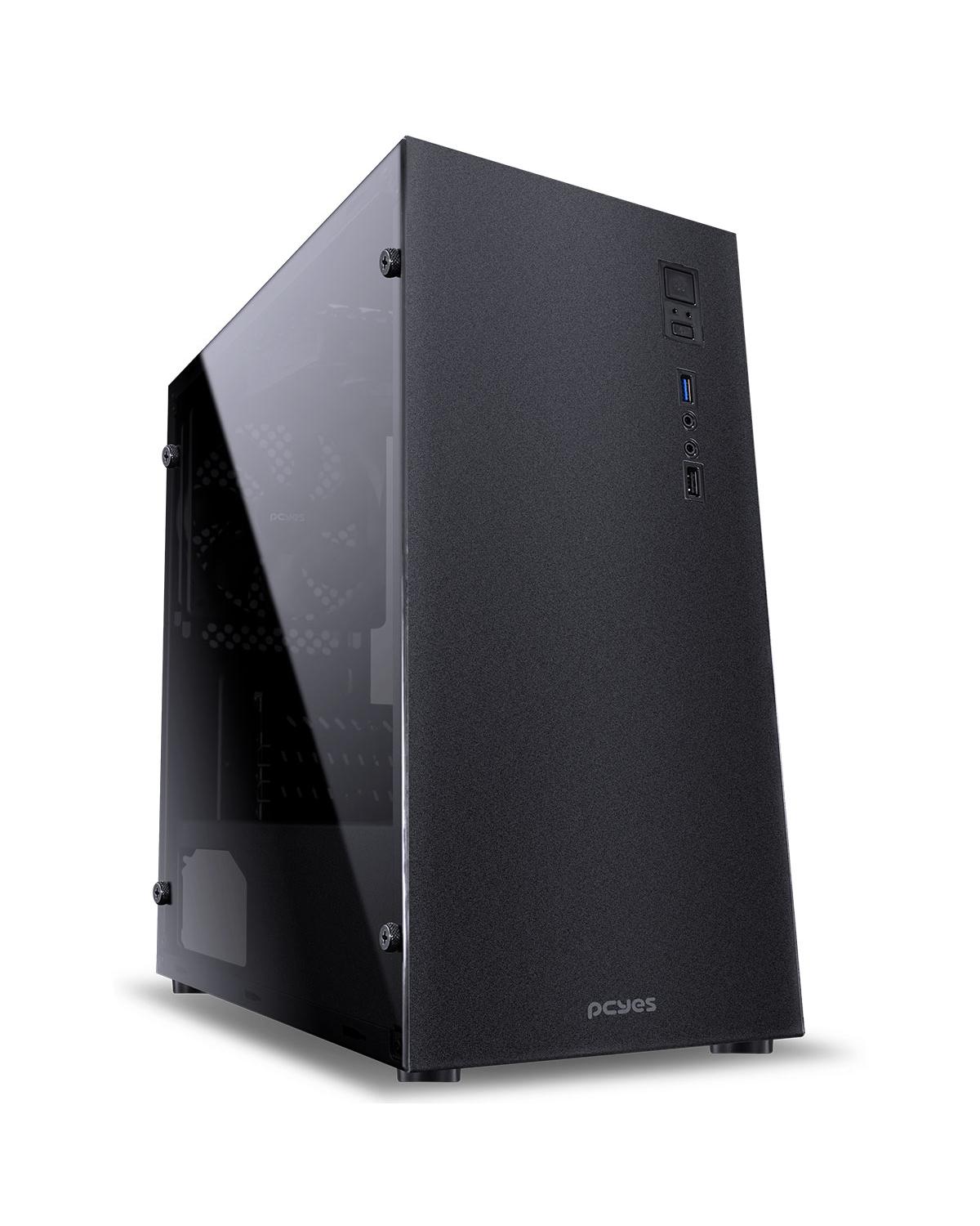 GABINETE MID-TOWER TERRA 2 FANS COM LATERAL ACRILICA PRETO - TERPT2FCA