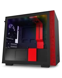 GABINETE MINI-ITX - H210I MATTE BLACK/RED - COM CONTROLADORA DE FANS + FITA DE LED - CA-H210I-BR