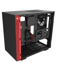 GABINETE MINI-ITX - H210I MATTE BLACK/RED - COM CONTROLADORA DE FANS + FITA DE LED - CA-H210I-BR