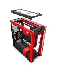 GABINETE ATX MID-TOWER - H710I MATTE BLACK/RED - COM CONTROLADORA DE FANS + 2 FITAS DE LED - CA-H710I-BR