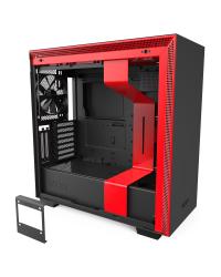 GABINETE ATX MID-TOWER - H710I MATTE BLACK/RED - COM CONTROLADORA DE FANS + 2 FITAS DE LED - CA-H710I-BR