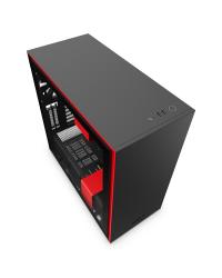 GABINETE ATX MID-TOWER - H710I MATTE BLACK/RED - COM CONTROLADORA DE FANS + 2 FITAS DE LED - CA-H710I-BR