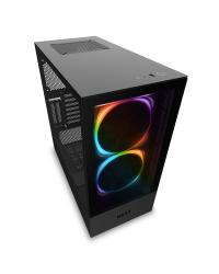 GABINETE ATX MID-TOWER - H510 ELITE BLACK - FRONTAL DE VIDRO + 2 FANS RGB + FITA DE LED - CA-H510E-B1