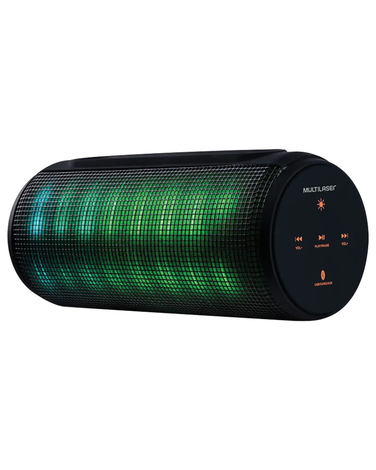 CAIXA DE SOM LED BLUETOOTH 10W USB/SD/AUX PRETO SP304