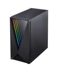 GABINETE MID-TOWER VECTOR PRETO 3 FANS RGB LATERAL EM VIDRO TEMPERADO - VCPTRGB3FV