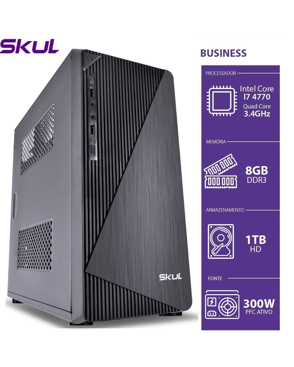 COMPUTADOR BUSINESS B700 - I7 4770 3.4GHZ 8GB DDR3 HD 1TB HDMI/VGA FONTE 250W