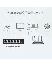 SWITCH GIGABIT DE MESA COM 5 PORTAS 10/100/1000 LS105G SMB