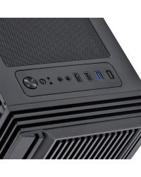 GABINETE MID-TOWER ATMOS PRETO COM 4 FANS 120MM LED AZUL - LATERAL EM VIDRO TEMPERADO - ATPTAZ4FCV